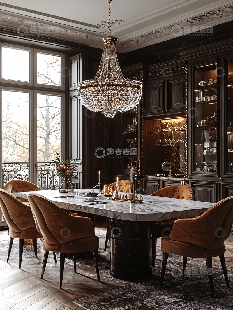 高清大图下载【趣麦麦图】暗色系奢华餐厅