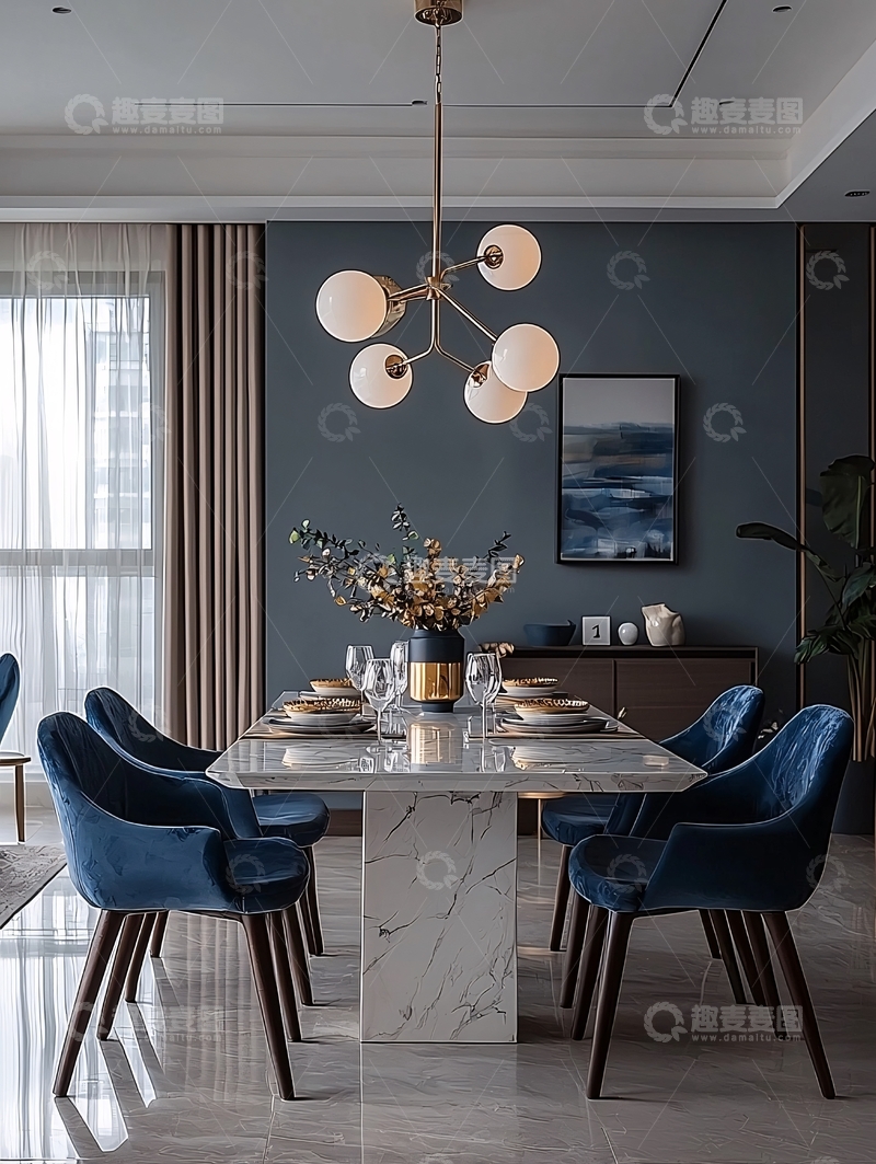 高清大图下载【趣麦麦图】现代轻奢餐厅设计