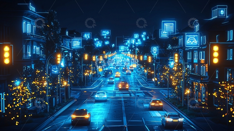 高清大图下载【趣麦麦图】未来科技感城市夜景