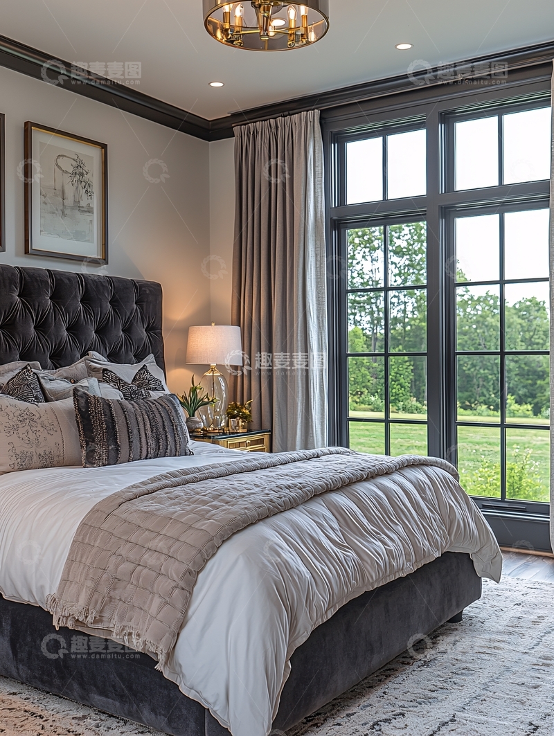 高清大图下载【趣麦麦图】现代简约灰色卧室