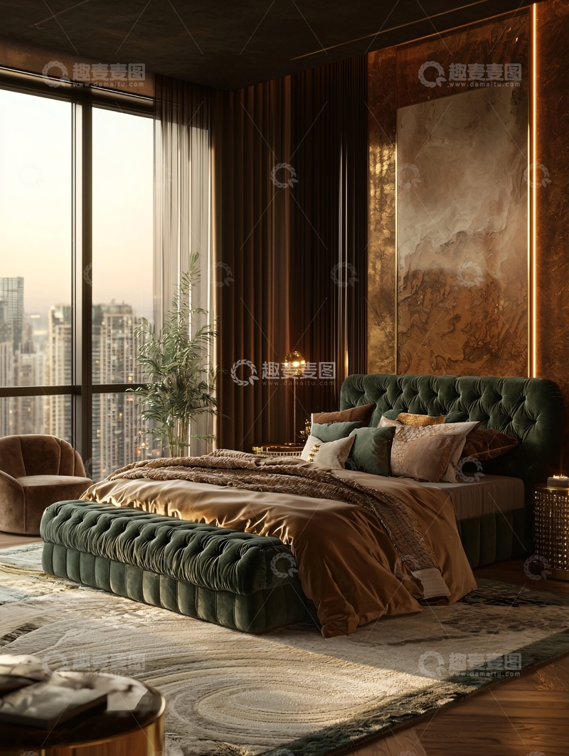 高清大图下载【趣麦麦图】奢华酒店式卧室
