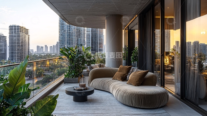 高清大图下载【趣麦麦图】现代都市景观阳台