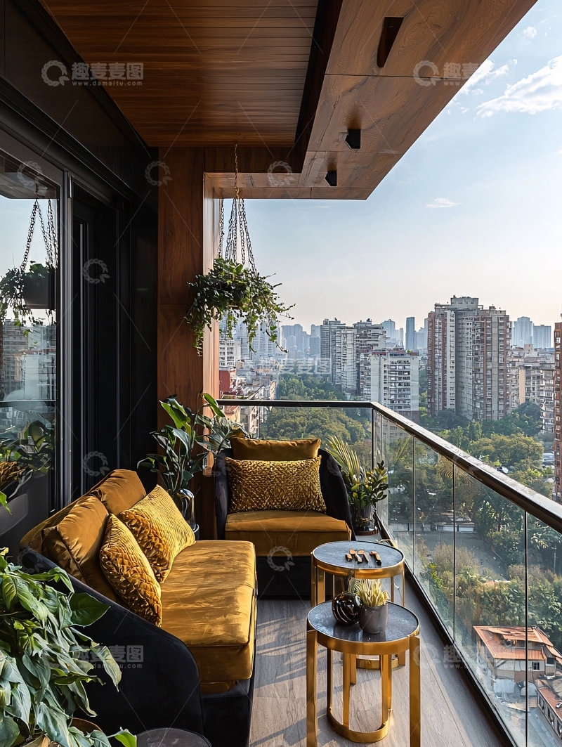高清大图下载【趣麦麦图】高层公寓阳台景观
