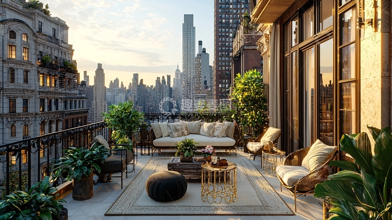 高清大图下载【趣麦麦图】露台城市景观