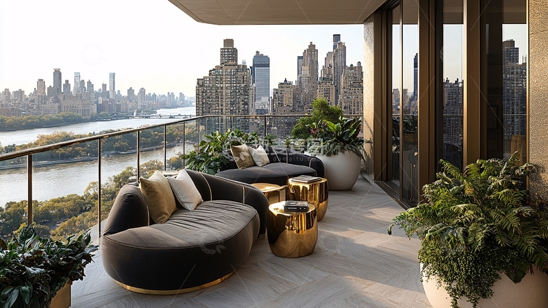 高清大图下载【趣麦麦图】高层公寓阳台景观