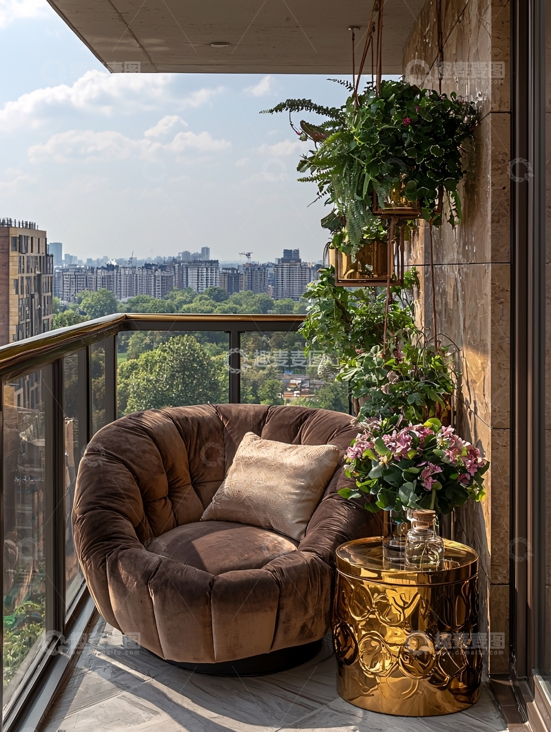 高清大图下载【趣麦麦图】阳台花园休闲椅