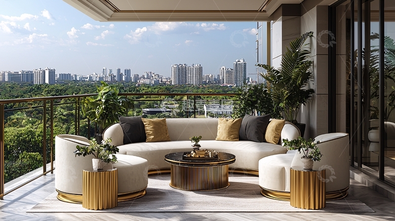高清大图下载【趣麦麦图】阳台景观休闲区