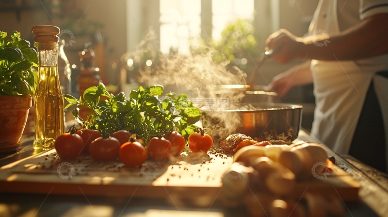 高清大图下载【趣麦麦图】阳光厨房美食烹饪