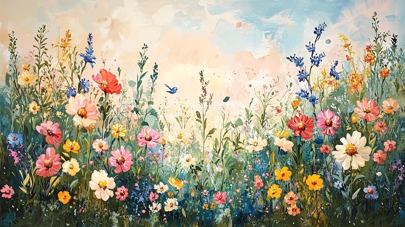 高清大图下载【趣麦麦图】春日野花田园风景