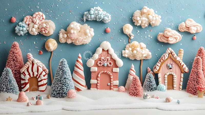 高清大图下载【趣麦麦图】棉花糖圣诞小镇