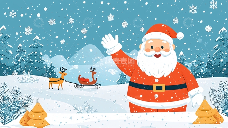 高清大图下载【趣麦麦图】圣诞老人卡通图