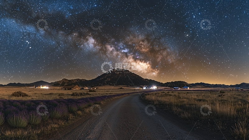 高清大图下载【趣麦麦图】星空下的乡村公路