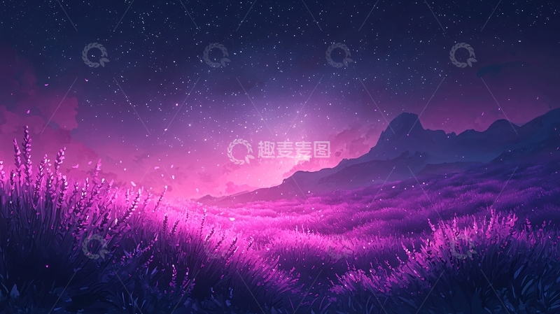 高清大图下载【趣麦麦图】紫色梦幻星空
