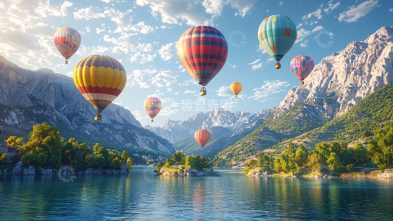 高清大图下载【趣麦麦图】热气球