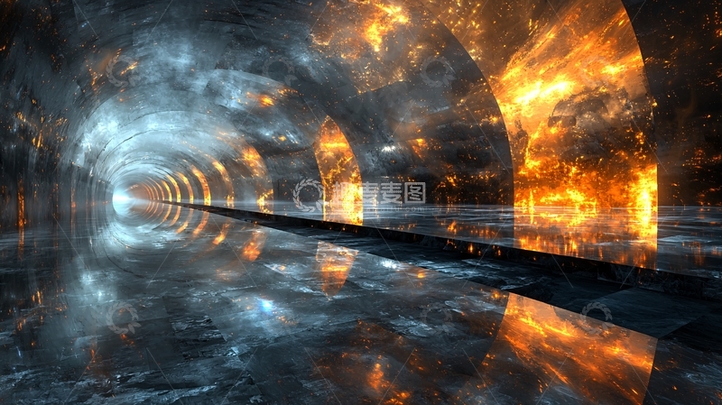 高清大图下载【趣麦麦图】火焰隧道