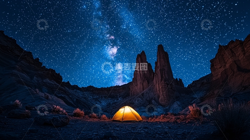 高清大图下载【趣麦麦图】星空下的帐篷