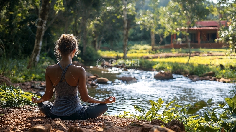 高清大图下载【趣麦麦图】森林瑜伽