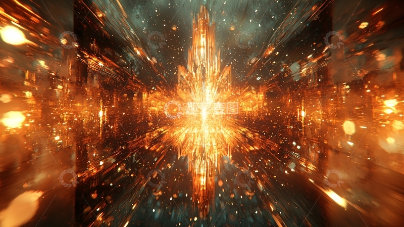 高清大图下载【趣麦麦图】抽象火焰隧道