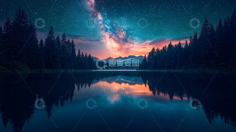 高清大图下载【趣麦麦图】星空倒影