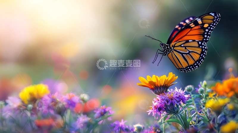 高清大图下载【趣麦麦图】蝴蝶花丛