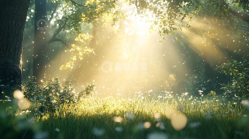 高清大图下载【趣麦麦图】森林阳光