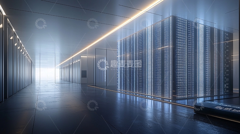 高清大图下载【趣麦麦图】未来科技感数据中心走廊