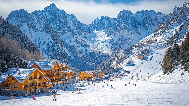 高清大图下载【趣麦麦图】雪山度假村