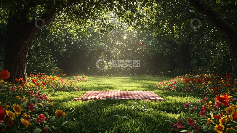 高清大图下载【趣麦麦图】森林野餐