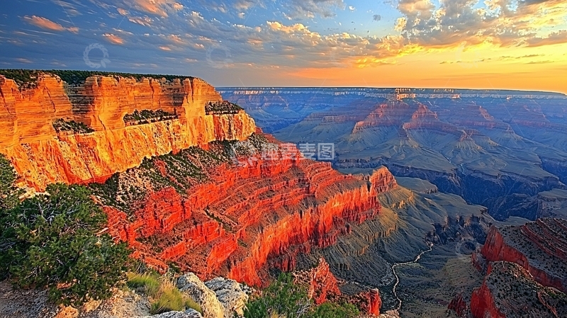 高清大图下载【趣麦麦图】壮丽的日落峡谷景色