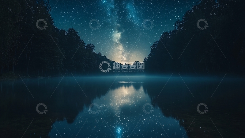 高清大图下载【趣麦麦图】星空倒影