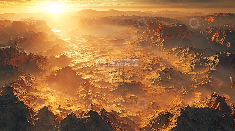 高清大图下载【趣麦麦图】日出山谷壮丽景色