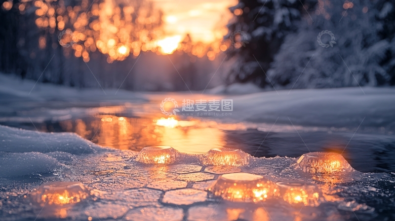 高清大图下载【趣麦麦图】冰面上的光影