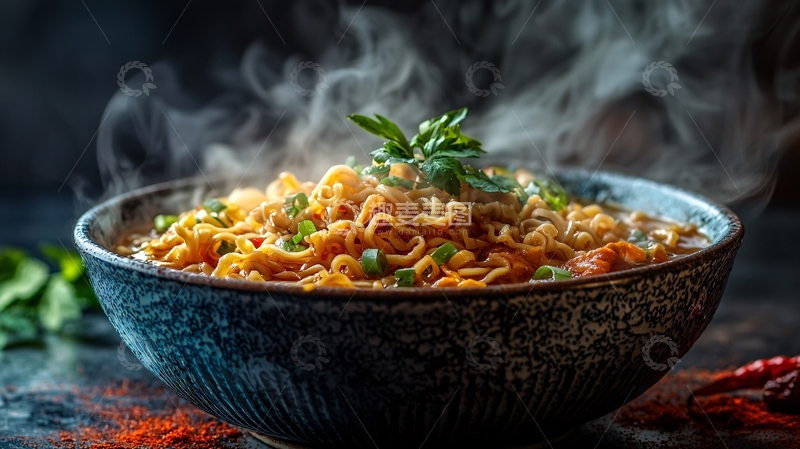 高清大图下载【趣麦麦图】热气腾腾的泡面