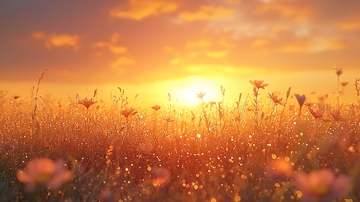 金色田野落日余晖