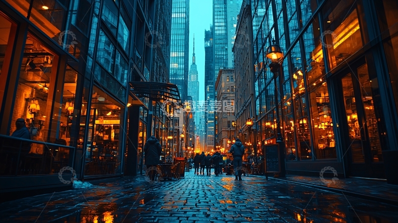 高清大图下载【趣麦麦图】夜晚都市街道