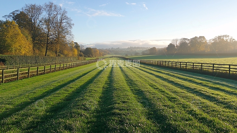 高清大图下载【趣麦麦图】清晨牧场田园风光