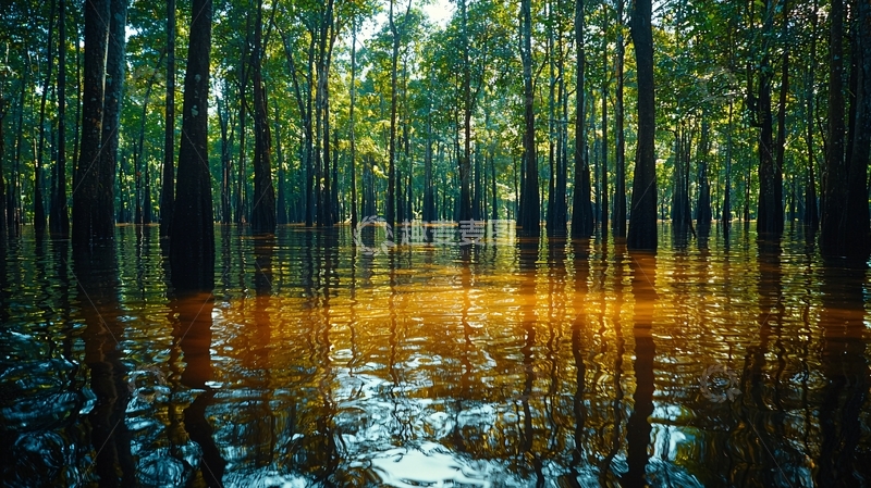 高清大图下载【趣麦麦图】水淹森林