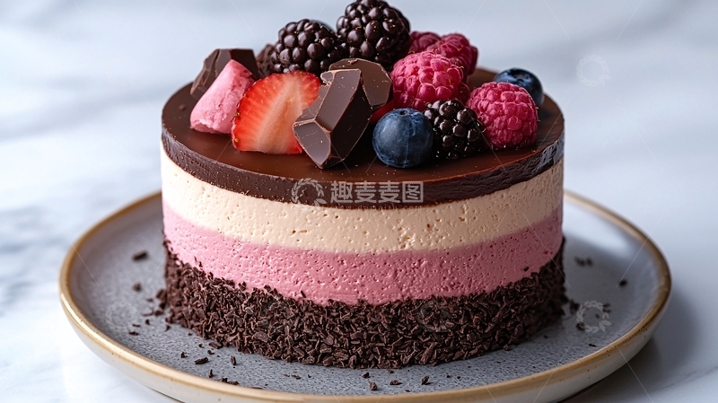 高清大图下载【趣麦麦图】三层慕斯蛋糕