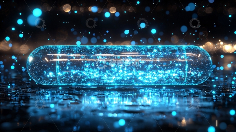 高清大图下载【趣麦麦图】蓝色胶囊