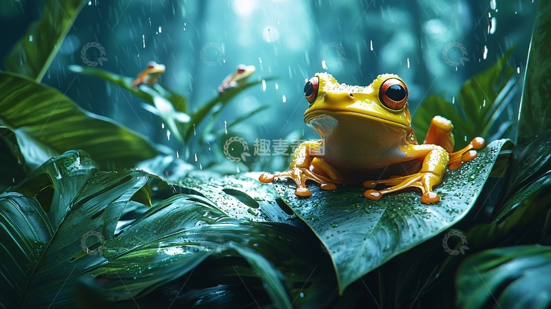 高清大图下载【趣麦麦图】雨林青蛙高清图片