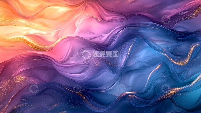 高清大图下载【趣麦麦图】抽象彩色波浪背景
