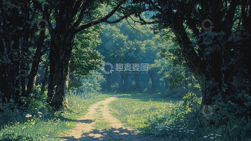高清大图下载【趣麦麦图】树林小路