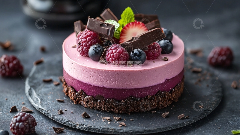高清大图下载【趣麦麦图】双层浆果慕斯蛋糕