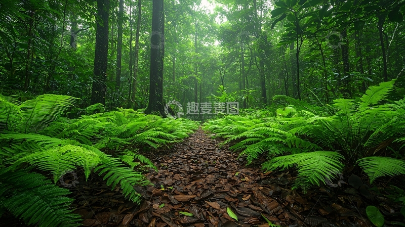 高清大图下载【趣麦麦图】雨林小路