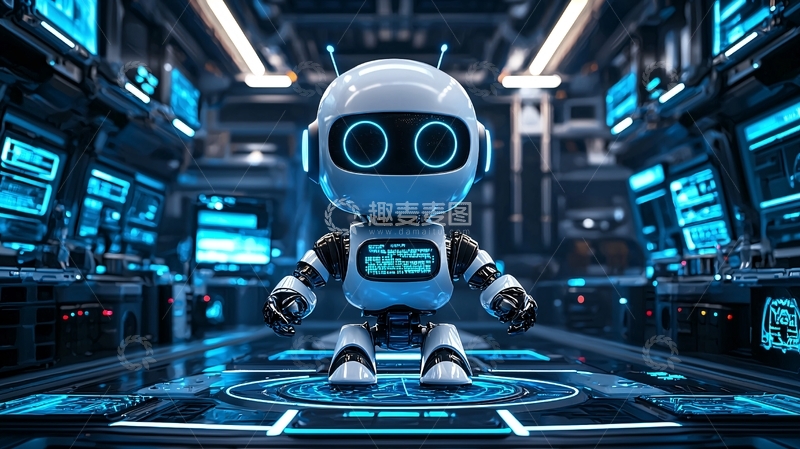 高清大图下载【趣麦麦图】未来科技感小机器人
