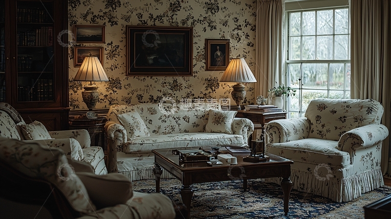 高清大图下载【趣麦麦图】复古客厅