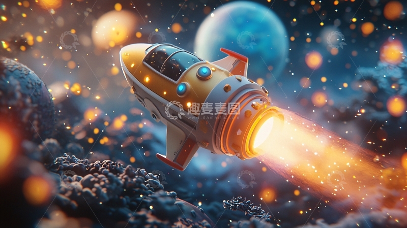 高清大图下载【趣麦麦图】宇宙飞船太空飞行