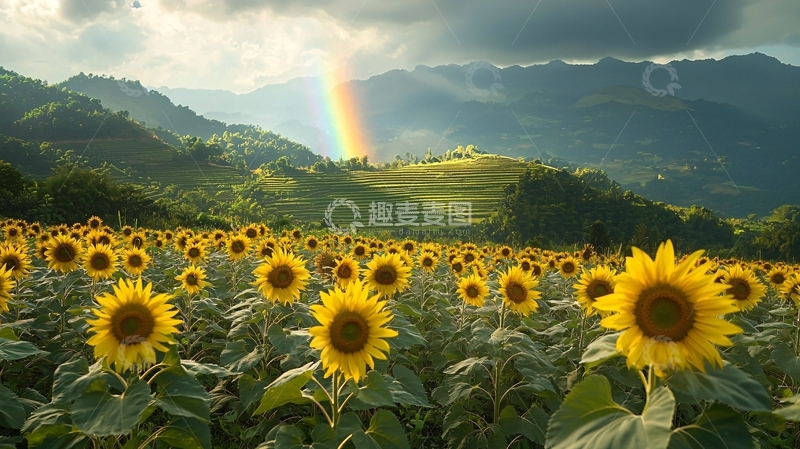 高清大图下载【趣麦麦图】向日葵田
