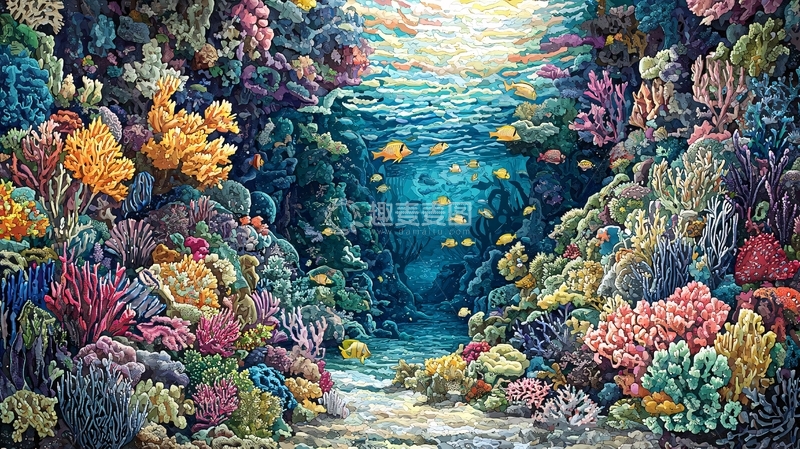 高清大图下载【趣麦麦图】海底珊瑚礁景观