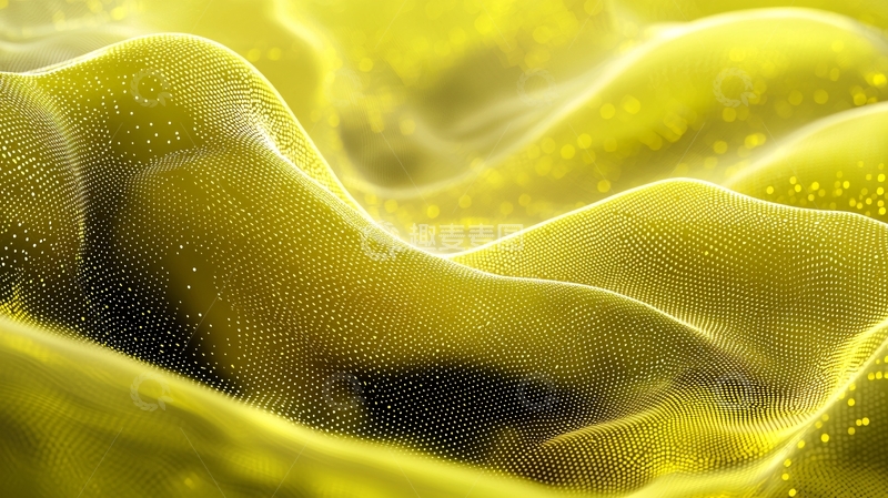 高清大图下载【趣麦麦图】黄绿色波浪形液体质感